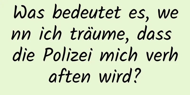 Was bedeutet es, wenn ich träume, dass die Polizei mich verhaften wird?