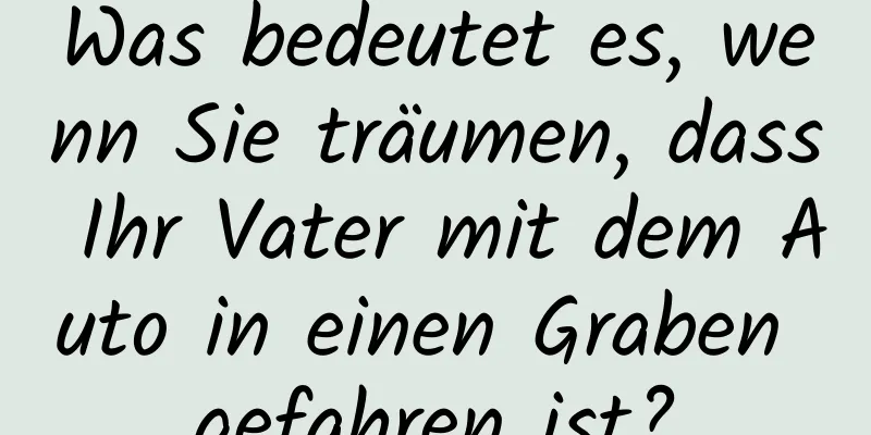 Was bedeutet es, wenn Sie träumen, dass Ihr Vater mit dem Auto in einen Graben gefahren ist?