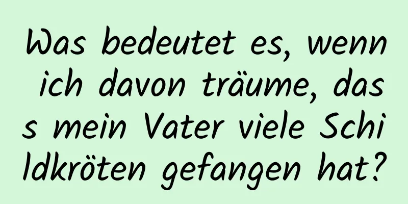 Was bedeutet es, wenn ich davon träume, dass mein Vater viele Schildkröten gefangen hat?