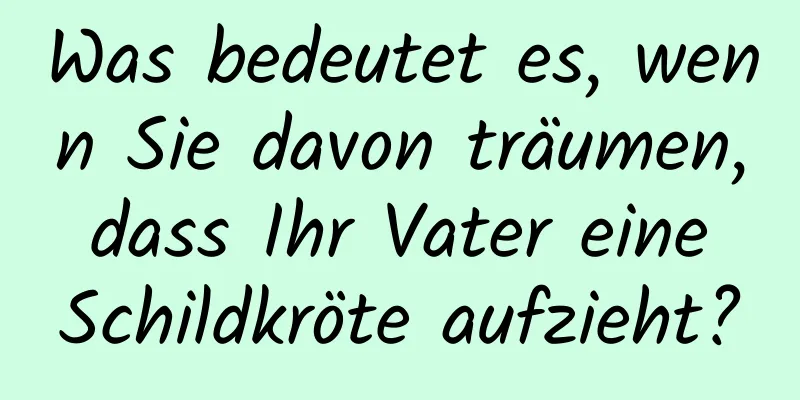 Was bedeutet es, wenn Sie davon träumen, dass Ihr Vater eine Schildkröte aufzieht?