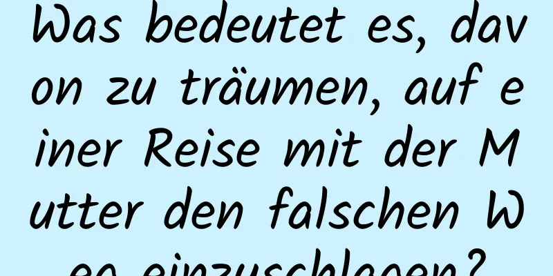 Was bedeutet es, davon zu träumen, auf einer Reise mit der Mutter den falschen Weg einzuschlagen?