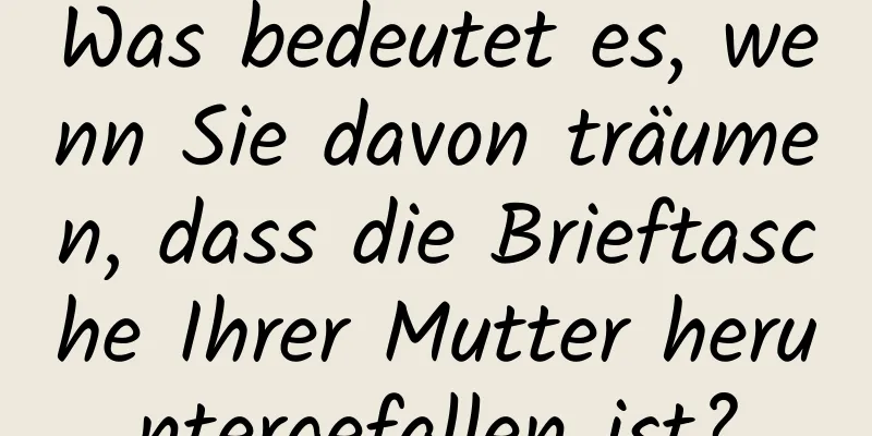 Was bedeutet es, wenn Sie davon träumen, dass die Brieftasche Ihrer Mutter heruntergefallen ist?