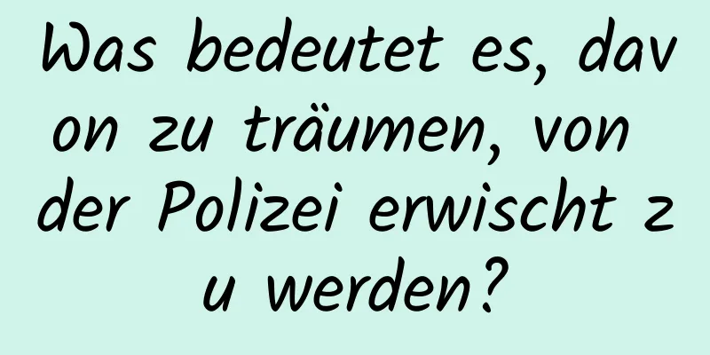 Was bedeutet es, davon zu träumen, von der Polizei erwischt zu werden?