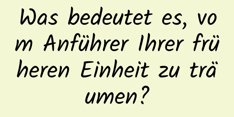 Was bedeutet es, vom Anführer Ihrer früheren Einheit zu träumen?