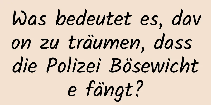 Was bedeutet es, davon zu träumen, dass die Polizei Bösewichte fängt?