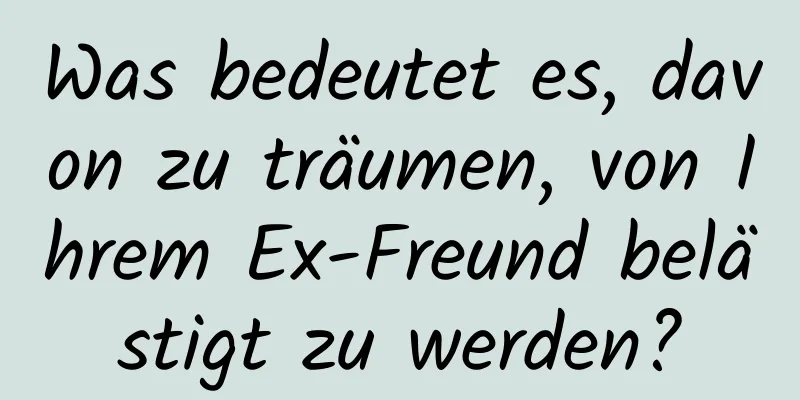 Was bedeutet es, davon zu träumen, von Ihrem Ex-Freund belästigt zu werden?