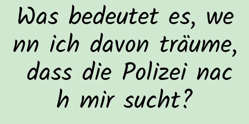 Was bedeutet es, wenn ich davon träume, dass die Polizei nach mir sucht?