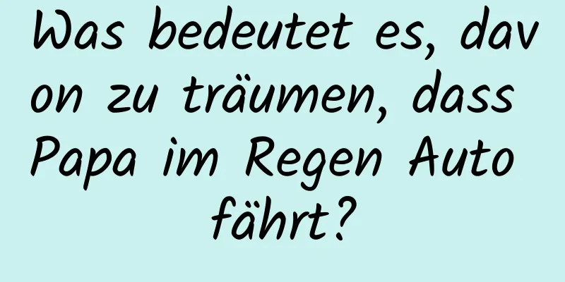 Was bedeutet es, davon zu träumen, dass Papa im Regen Auto fährt?