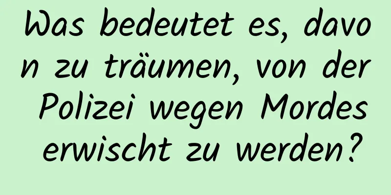 Was bedeutet es, davon zu träumen, von der Polizei wegen Mordes erwischt zu werden?