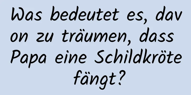 Was bedeutet es, davon zu träumen, dass Papa eine Schildkröte fängt?