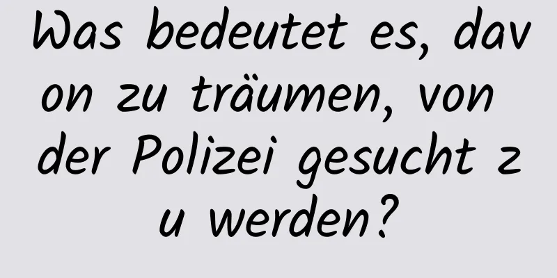 Was bedeutet es, davon zu träumen, von der Polizei gesucht zu werden?