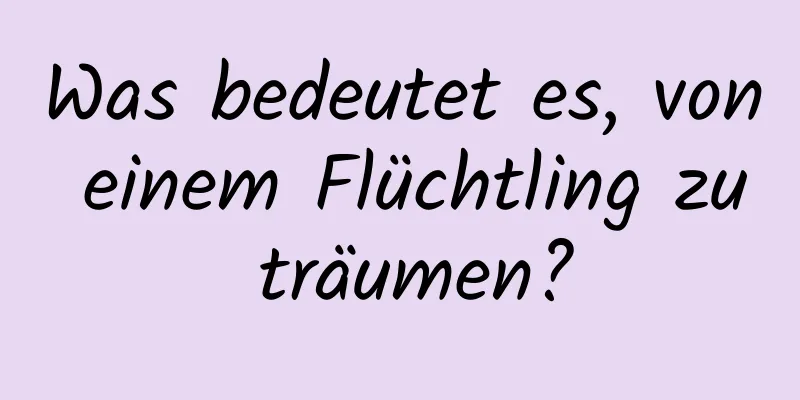 Was bedeutet es, von einem Flüchtling zu träumen?