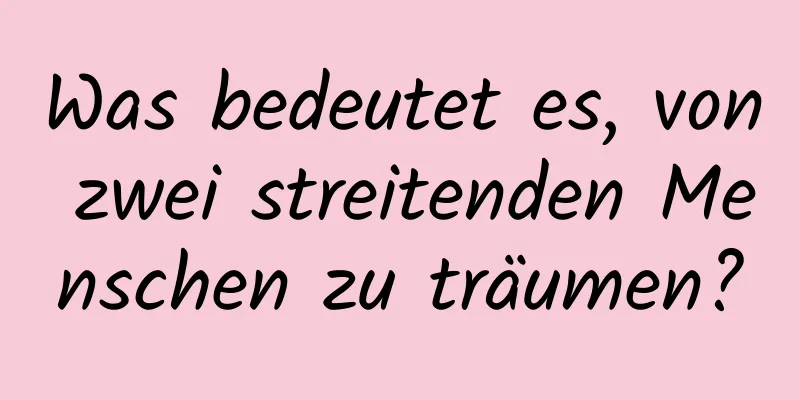 Was bedeutet es, von zwei streitenden Menschen zu träumen?