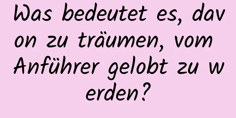 Was bedeutet es, davon zu träumen, vom Anführer gelobt zu werden?