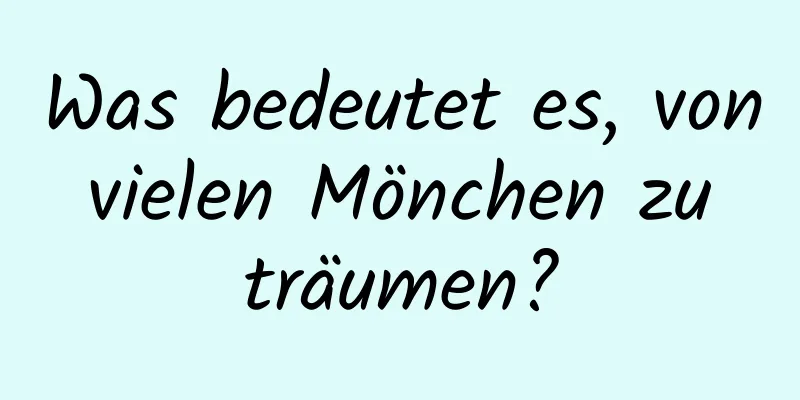 Was bedeutet es, von vielen Mönchen zu träumen?