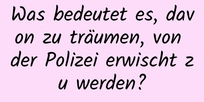 Was bedeutet es, davon zu träumen, von der Polizei erwischt zu werden?