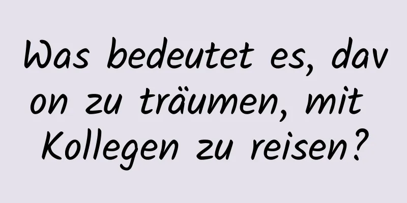 Was bedeutet es, davon zu träumen, mit Kollegen zu reisen?