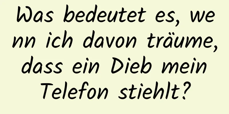 Was bedeutet es, wenn ich davon träume, dass ein Dieb mein Telefon stiehlt?