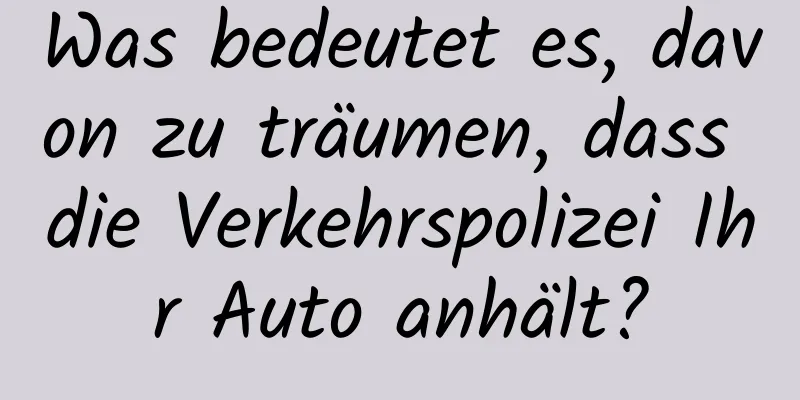 Was bedeutet es, davon zu träumen, dass die Verkehrspolizei Ihr Auto anhält?