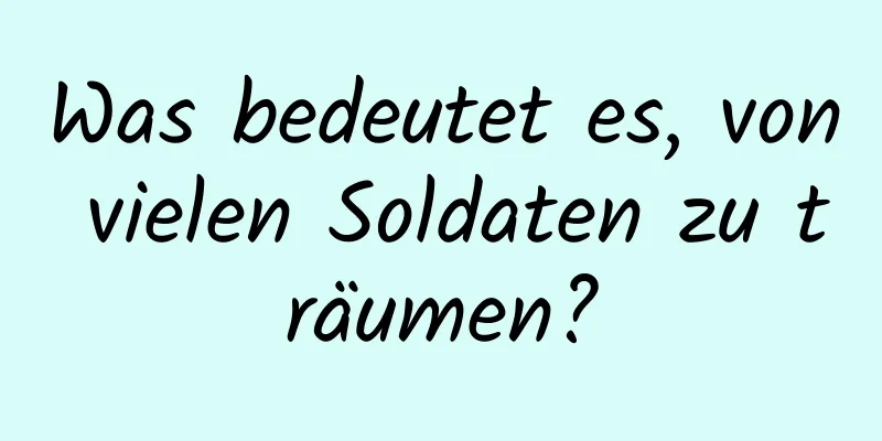 Was bedeutet es, von vielen Soldaten zu träumen?