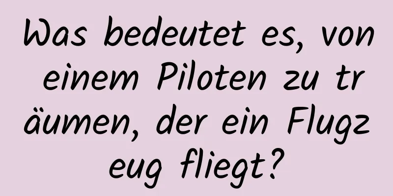 Was bedeutet es, von einem Piloten zu träumen, der ein Flugzeug fliegt?