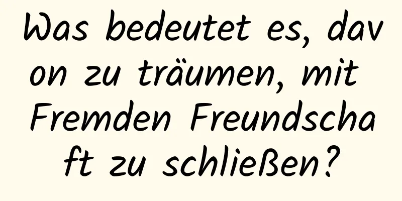 Was bedeutet es, davon zu träumen, mit Fremden Freundschaft zu schließen?