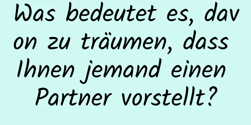 Was bedeutet es, davon zu träumen, dass Ihnen jemand einen Partner vorstellt?