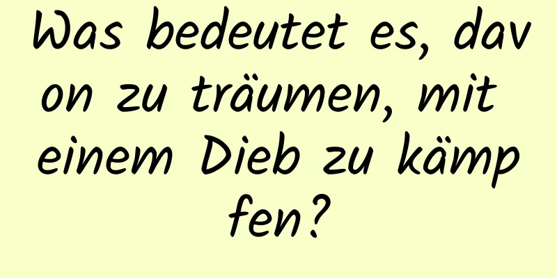 Was bedeutet es, davon zu träumen, mit einem Dieb zu kämpfen?