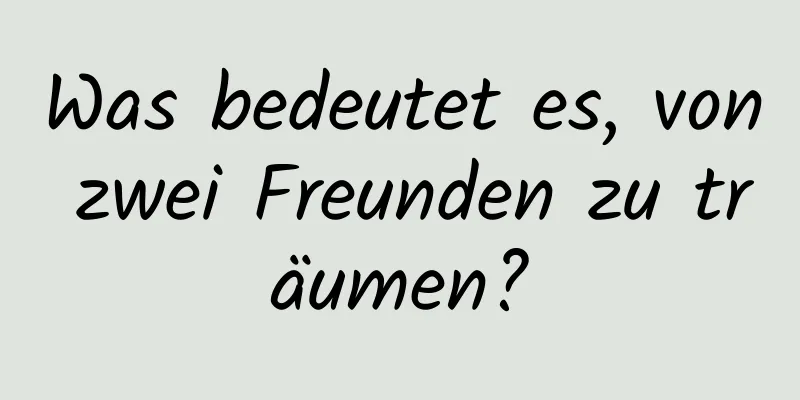 Was bedeutet es, von zwei Freunden zu träumen?