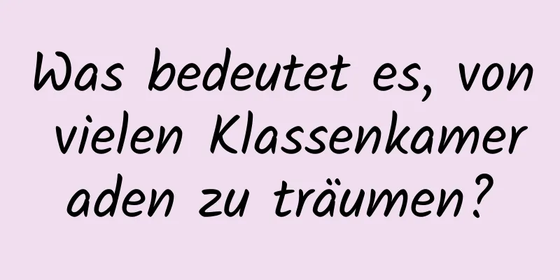 Was bedeutet es, von vielen Klassenkameraden zu träumen?