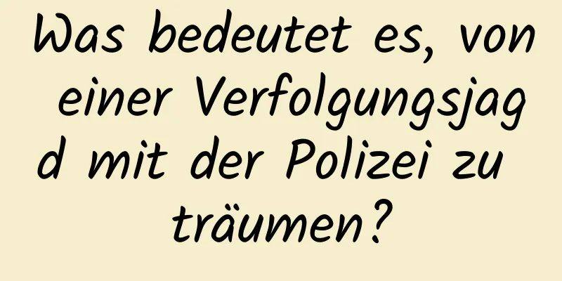 Was bedeutet es, von einer Verfolgungsjagd mit der Polizei zu träumen?