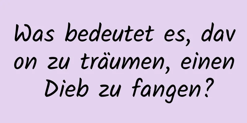 Was bedeutet es, davon zu träumen, einen Dieb zu fangen?