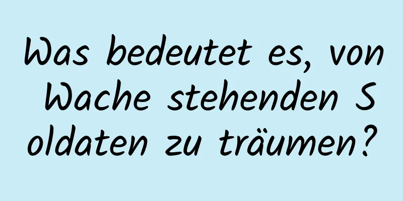 Was bedeutet es, von Wache stehenden Soldaten zu träumen?