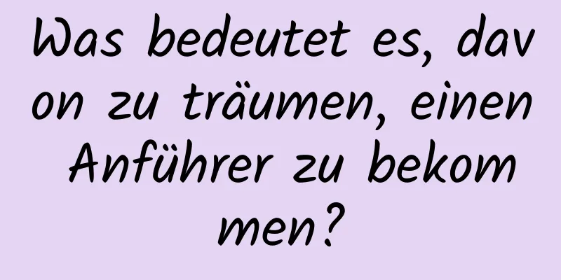 Was bedeutet es, davon zu träumen, einen Anführer zu bekommen?