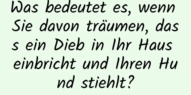 Was bedeutet es, wenn Sie davon träumen, dass ein Dieb in Ihr Haus einbricht und Ihren Hund stiehlt?