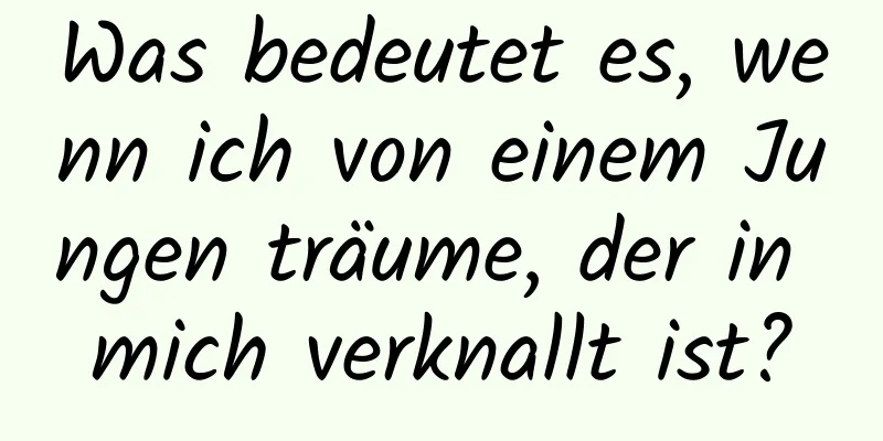 Was bedeutet es, wenn ich von einem Jungen träume, der in mich verknallt ist?