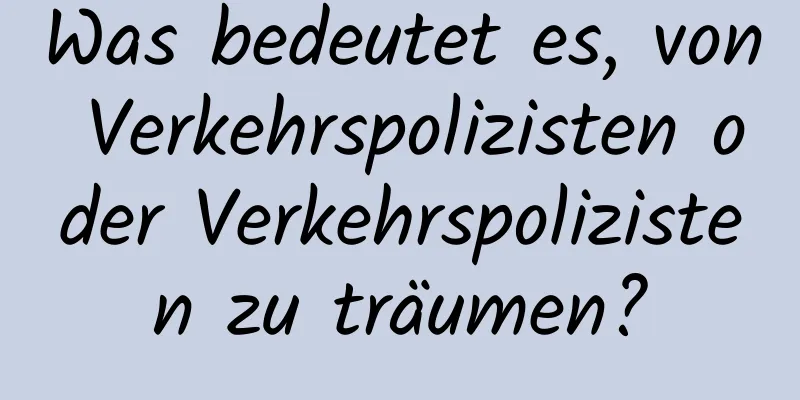 Was bedeutet es, von Verkehrspolizisten oder Verkehrspolizisten zu träumen?