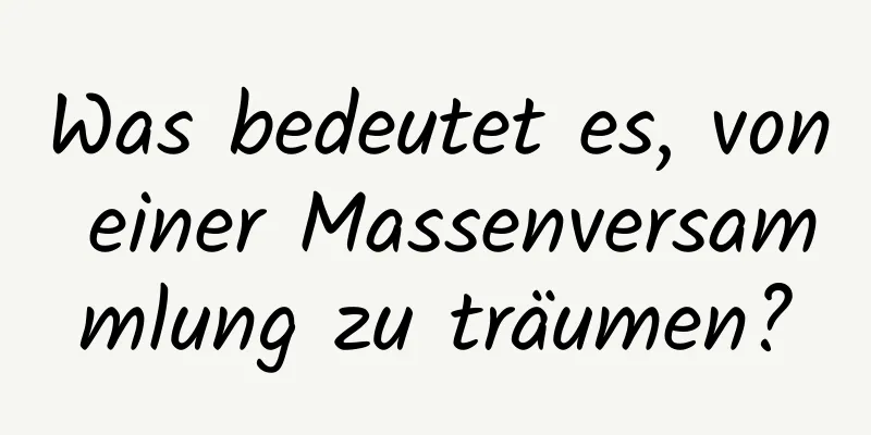 Was bedeutet es, von einer Massenversammlung zu träumen?