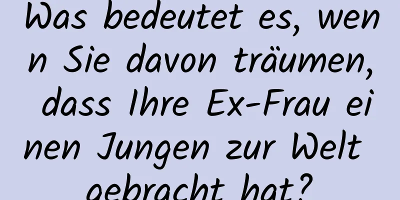 Was bedeutet es, wenn Sie davon träumen, dass Ihre Ex-Frau einen Jungen zur Welt gebracht hat?