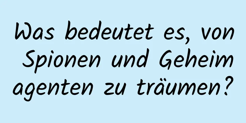 Was bedeutet es, von Spionen und Geheimagenten zu träumen?