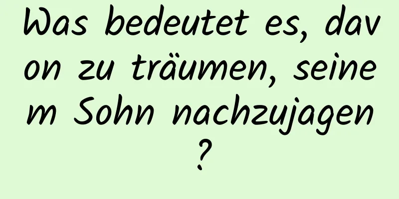 Was bedeutet es, davon zu träumen, seinem Sohn nachzujagen?