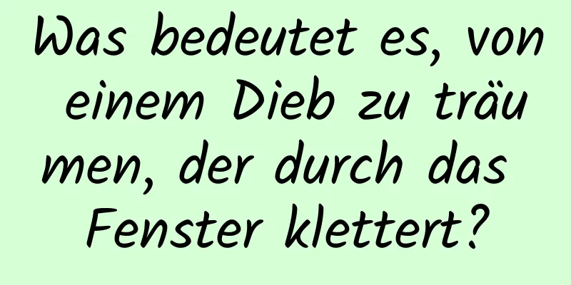 Was bedeutet es, von einem Dieb zu träumen, der durch das Fenster klettert?