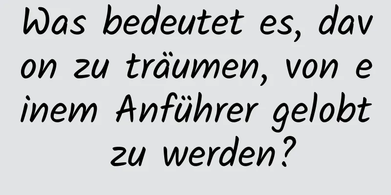 Was bedeutet es, davon zu träumen, von einem Anführer gelobt zu werden?