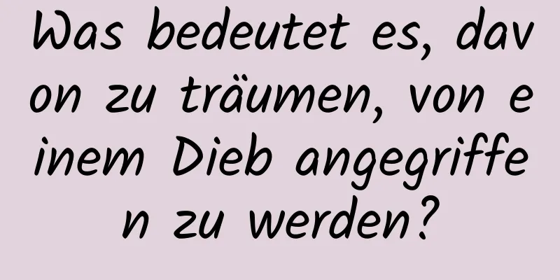 Was bedeutet es, davon zu träumen, von einem Dieb angegriffen zu werden?