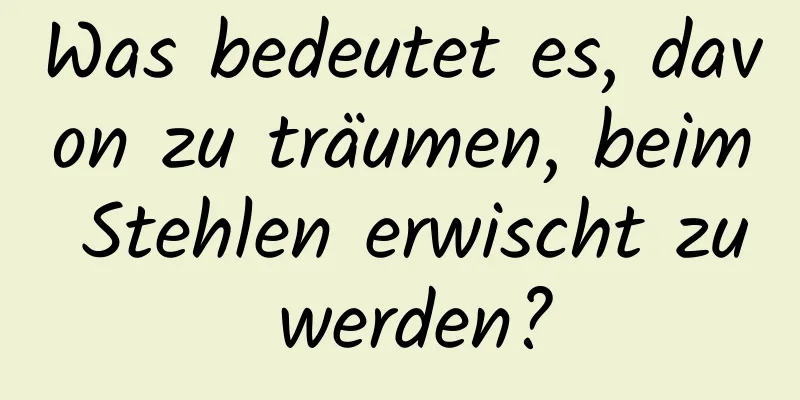 Was bedeutet es, davon zu träumen, beim Stehlen erwischt zu werden?