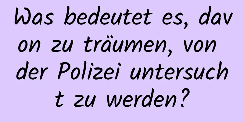 Was bedeutet es, davon zu träumen, von der Polizei untersucht zu werden?