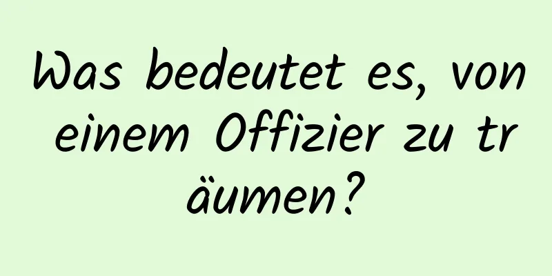 Was bedeutet es, von einem Offizier zu träumen?