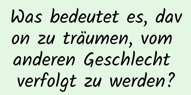 Was bedeutet es, davon zu träumen, vom anderen Geschlecht verfolgt zu werden?