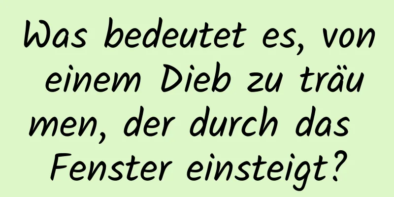 Was bedeutet es, von einem Dieb zu träumen, der durch das Fenster einsteigt?