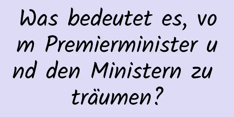 Was bedeutet es, vom Premierminister und den Ministern zu träumen?